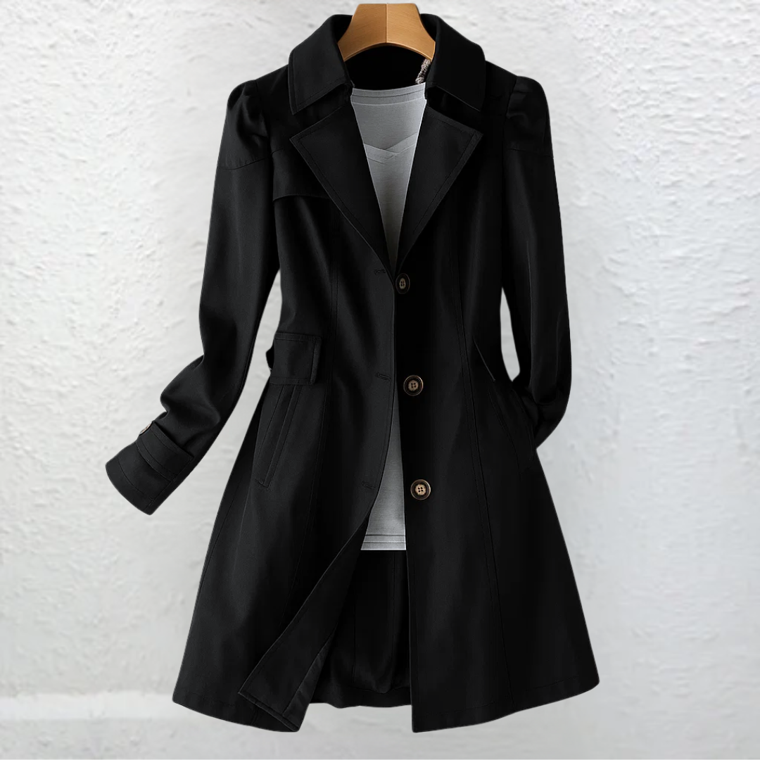 Glyorae - Manteau trench femme élégant coupe ajustée style classique intemporel