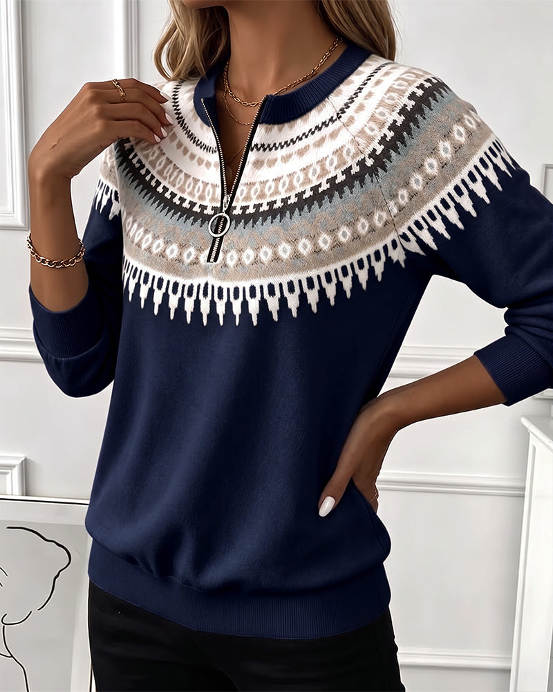 Apolline - Sweat-shirt zippé à col rond