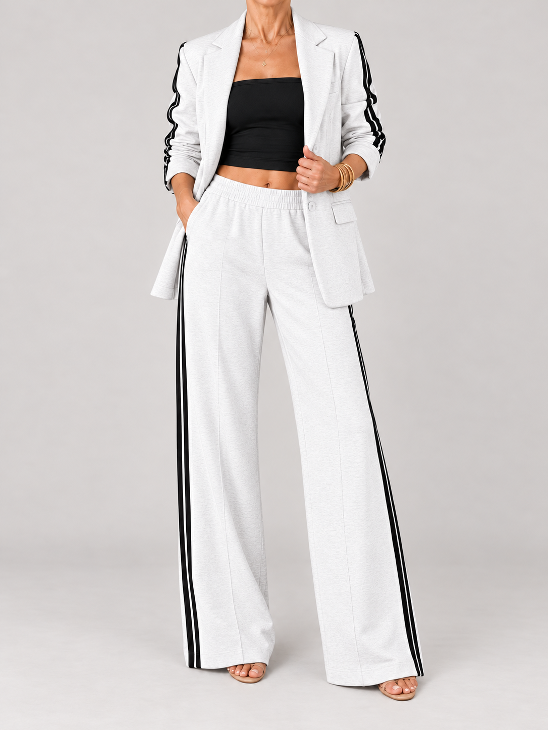 Clémence - Ensemble blazer et pantalon palazzo