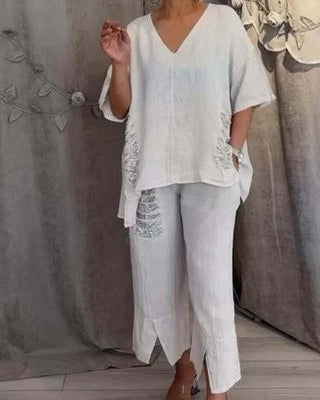 Lunessa - Ensemble femme avec décolleté en V, 2 pièces