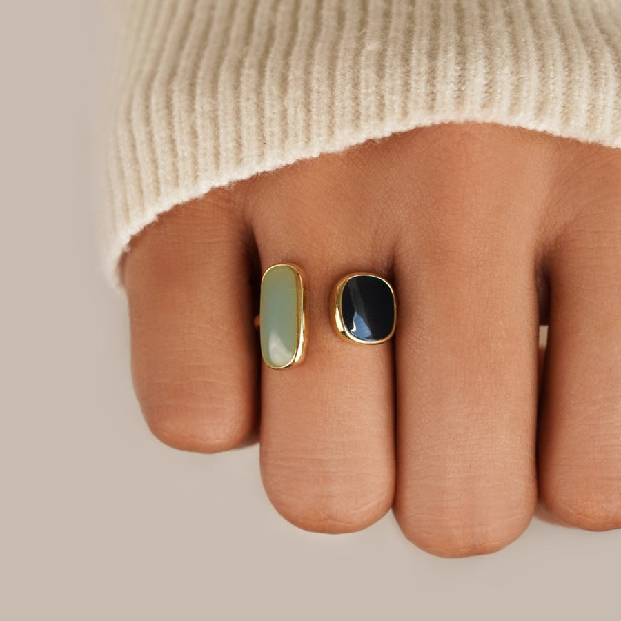 Bague Enveloppante avec Aigue-Marine