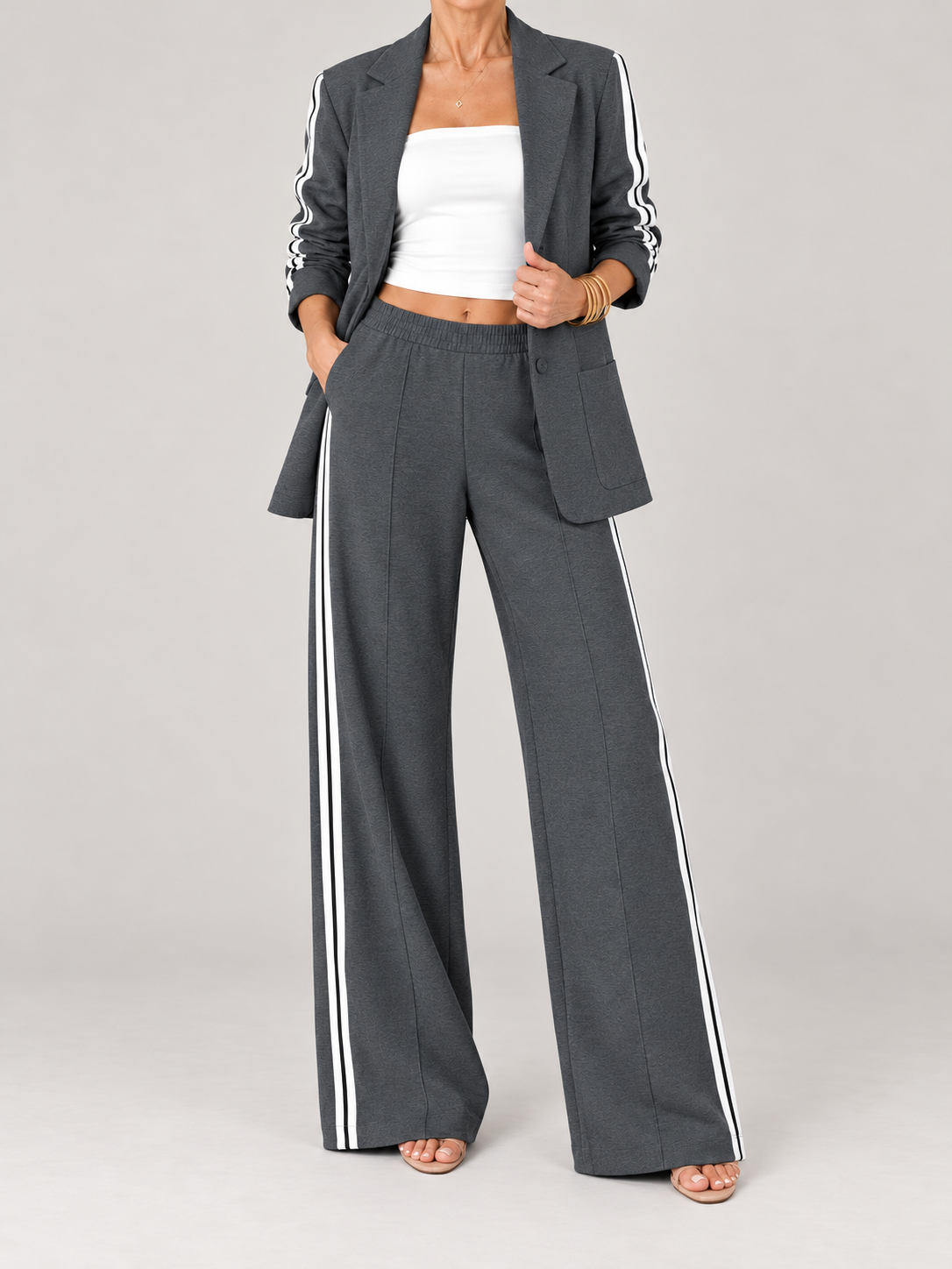 Clémence - Ensemble blazer et pantalon palazzo
