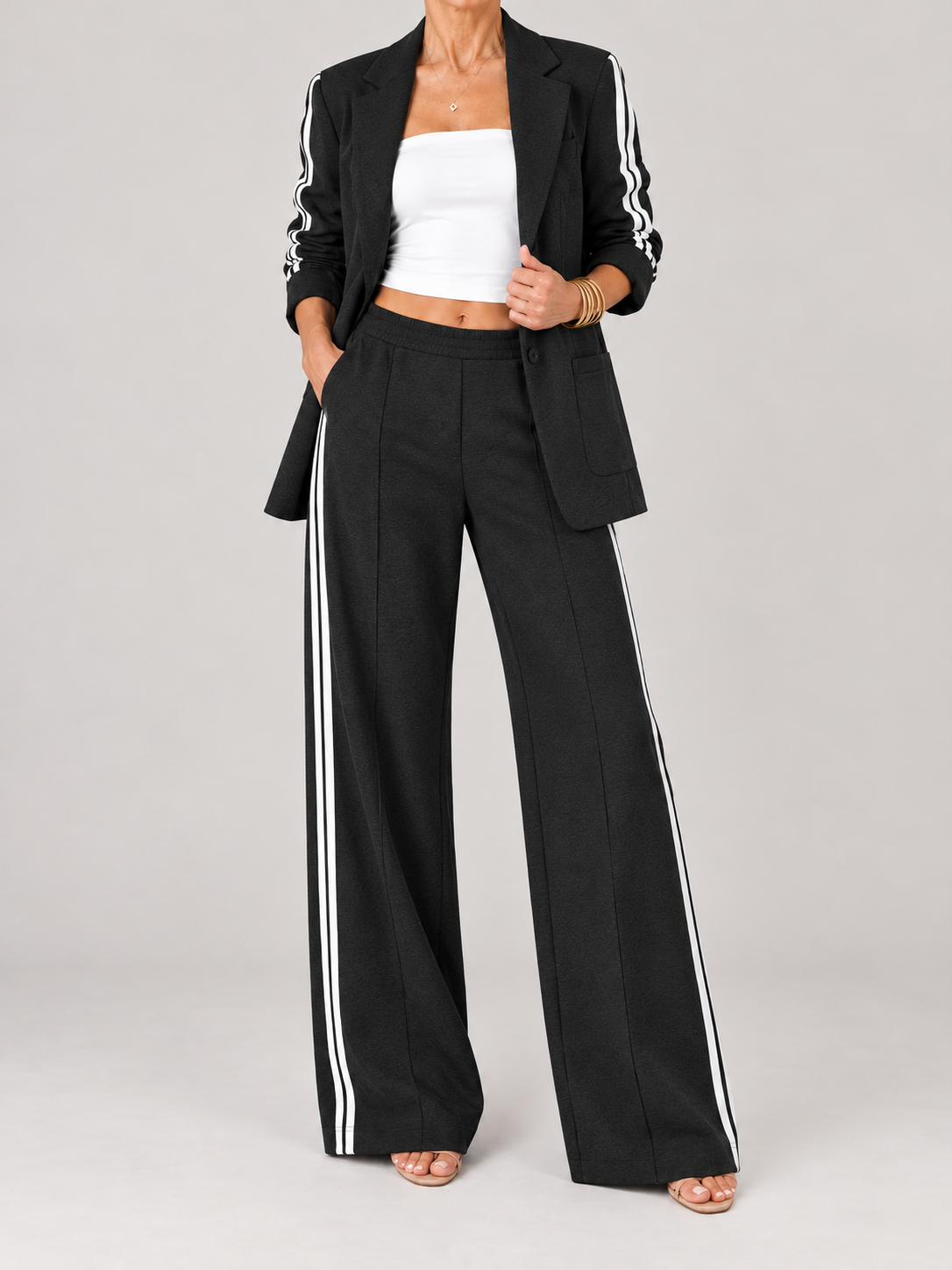 Clémence - Ensemble blazer et pantalon palazzo