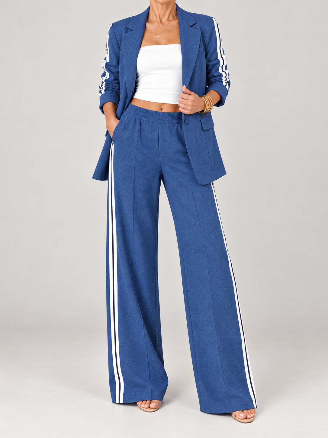 Clémence - Ensemble blazer et pantalon palazzo