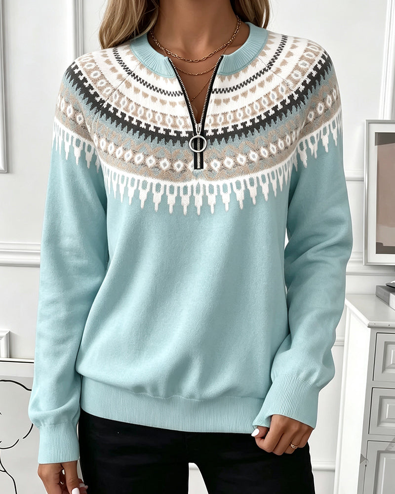 Apolline - Sweat-shirt zippé à col rond