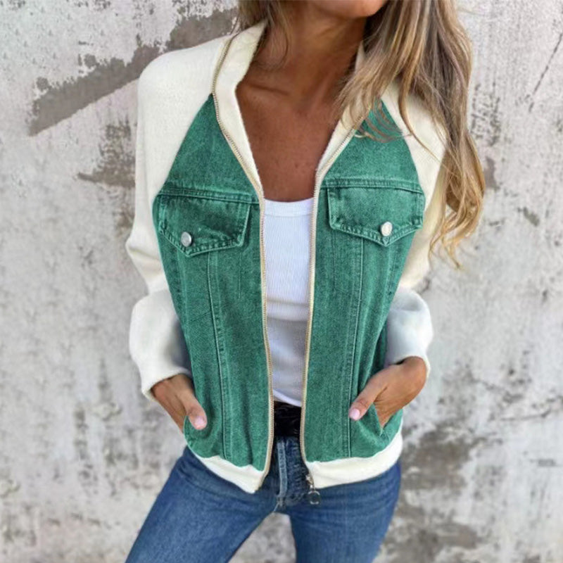Lilia - Veste en Jean à Fermeture Éclair