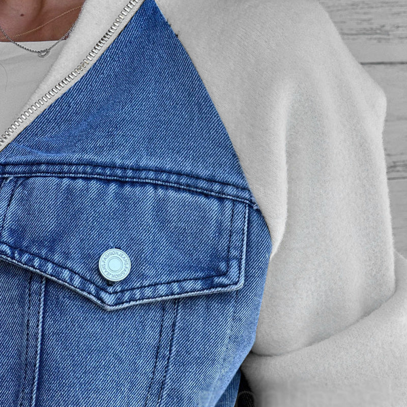 Lilia - Veste en Jean à Fermeture Éclair