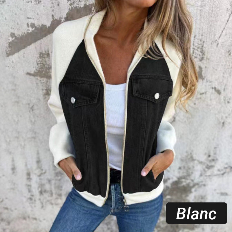 Lilia - Veste en Jean à Fermeture Éclair