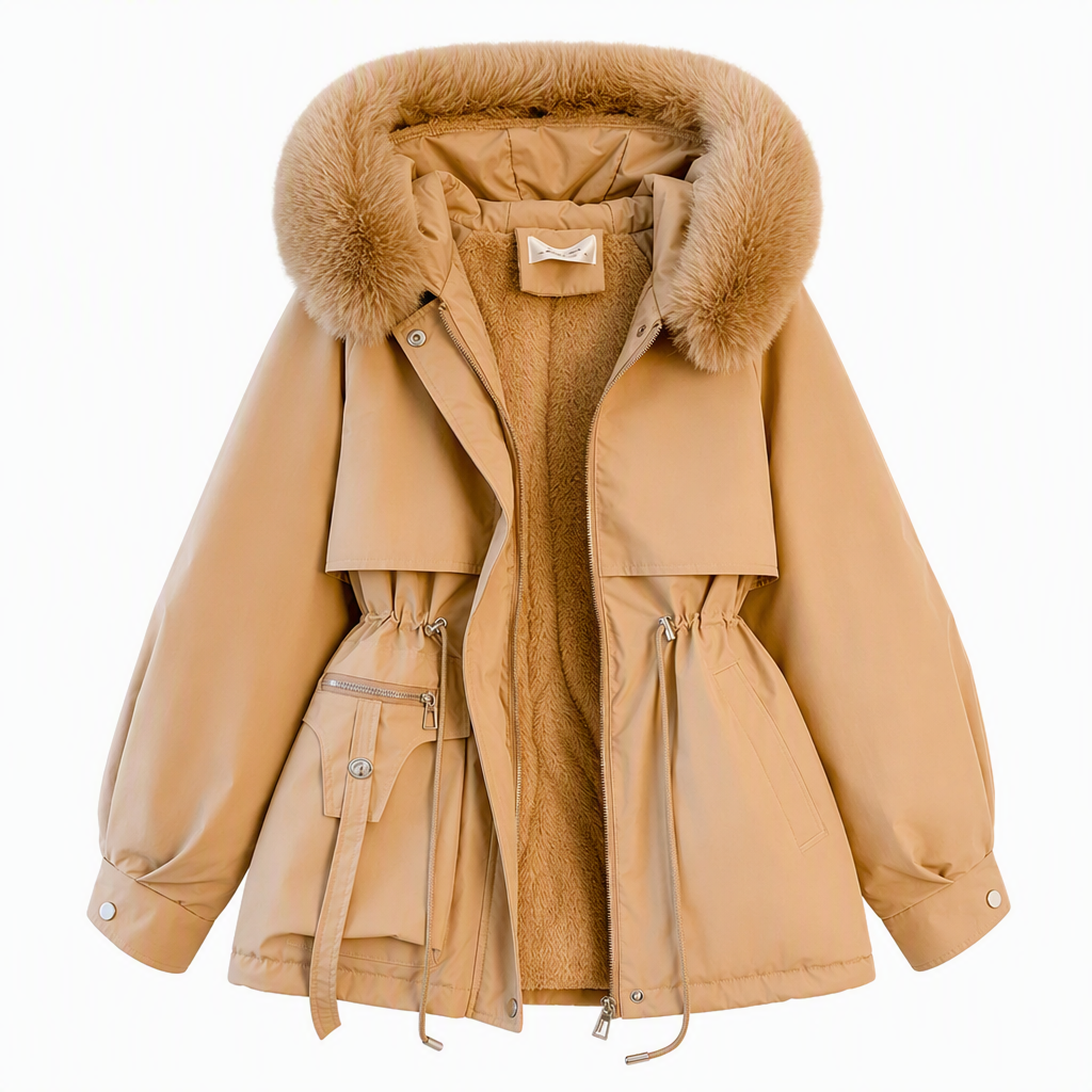 Gabrielle - Parka matelassée à col en fausse fourrure